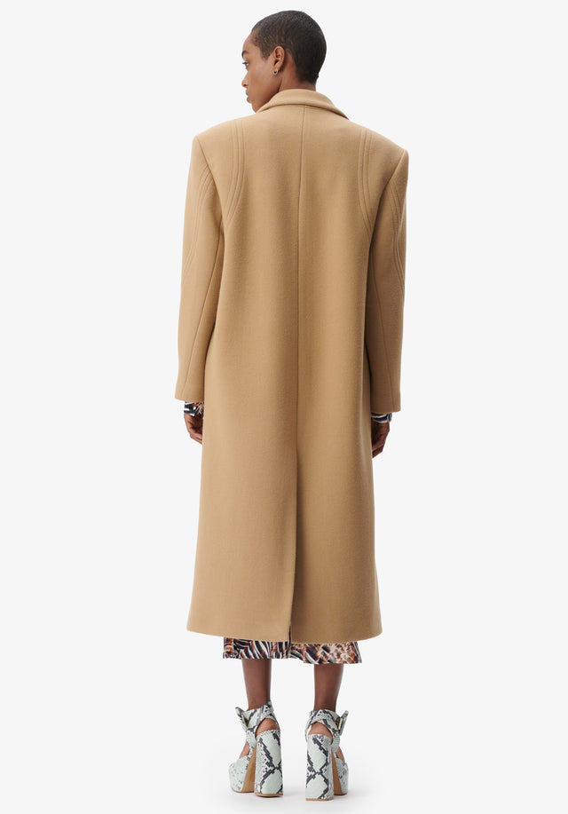 Coat Orely toffee - This modern camel wintercoat features a pale blue lining for... - 3/7