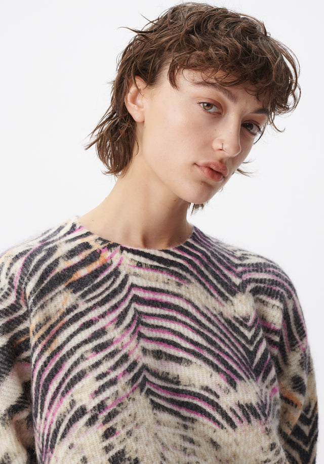 Jumper Kacylito zebra shibori - Knitwear with a distinctive style. Featuring a distressed zebra print... - 4/6