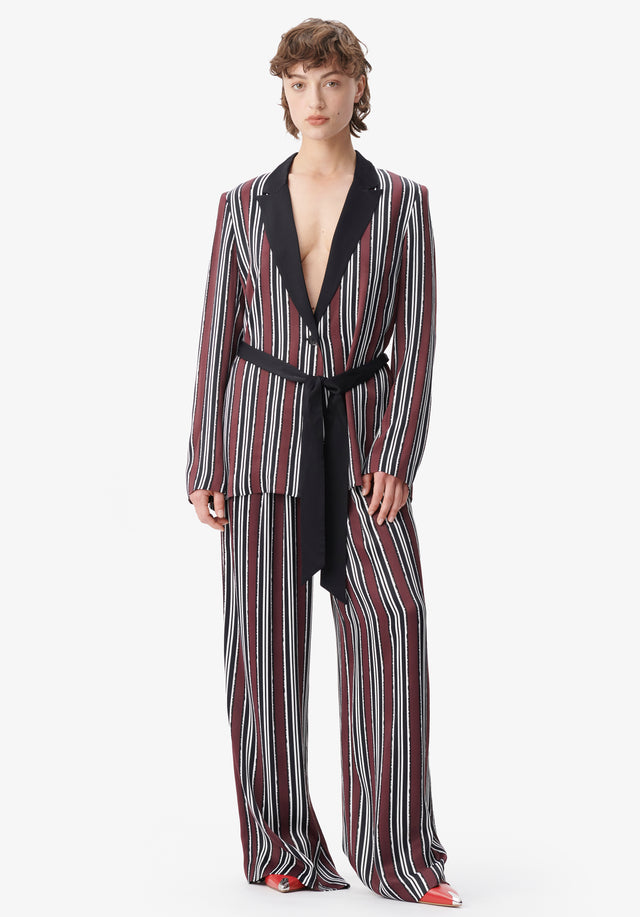 Pants Perlo shibori stripe - With a modern pinstripe pattern, these slouchy, wide leg pyjamas...
