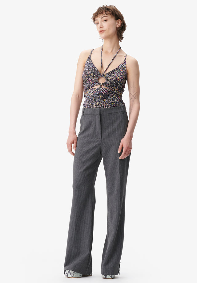 Pants Pinka anthracite stripe - An elegant and timeless classic, these flared bootcut suit pants... - 2/5