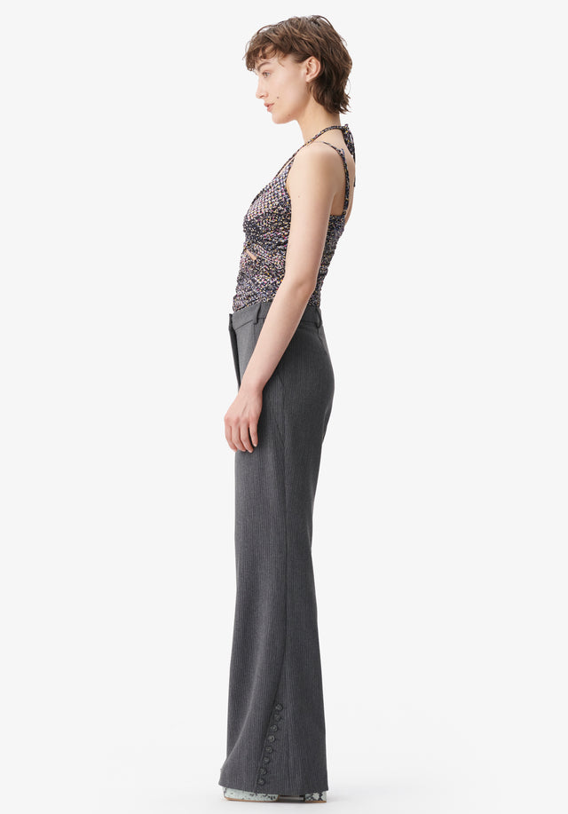 Pants Pinka anthracite stripe - An elegant and timeless classic, these flared bootcut suit pants... - 3/5