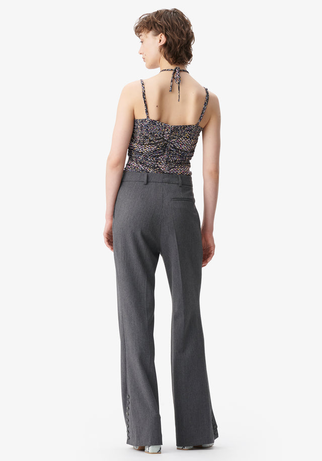 Pants Pinka anthracite stripe - An elegant and timeless classic, these flared bootcut suit pants... - 4/5