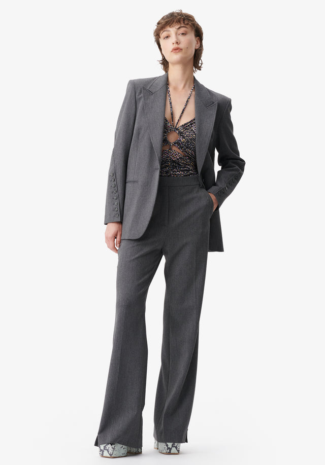 Pants Pinka anthracite stripe - An elegant and timeless classic, these flared bootcut suit pants... - 1/5