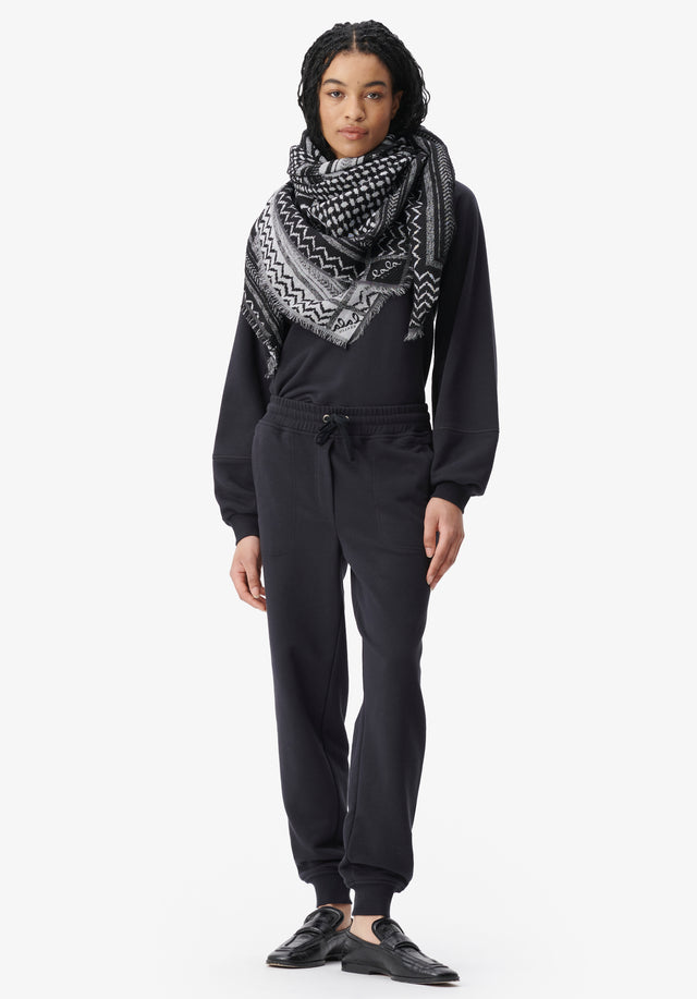 Scarf Anais zebra swirl black - Anais is a large cube adorned with an intricately crafted... - 1/4