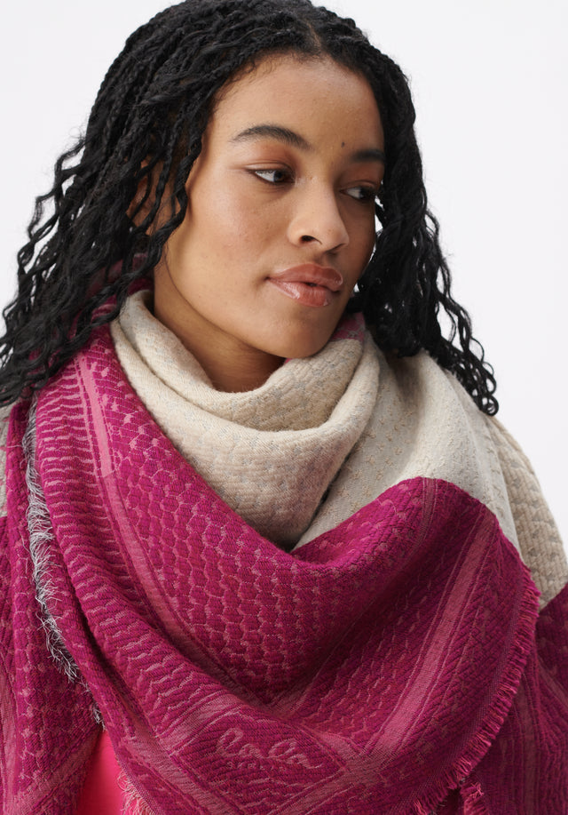 Scarf Anny dragonfruit check - Warm and comfortable, Anny is made of a soft wool... - 2/4