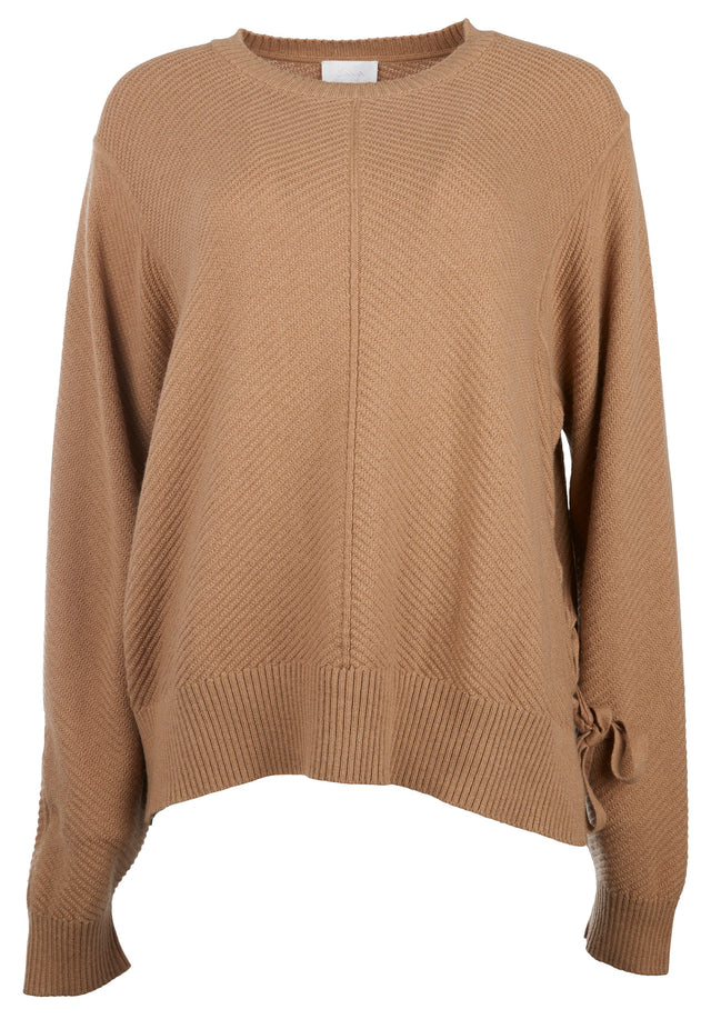 Pre-loved Jumper Kasper - M Camel - A beautifully knitted jumper in soft camel made of a... - 1/1