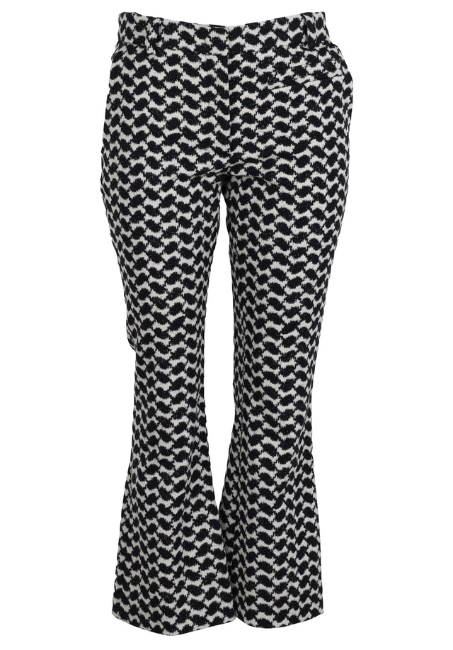 Pre-loved Pants Faisa - S Kufiya Jacquard B/W - Relaxed pants with slightly flared legs made of stretchy cotton... - 1/1