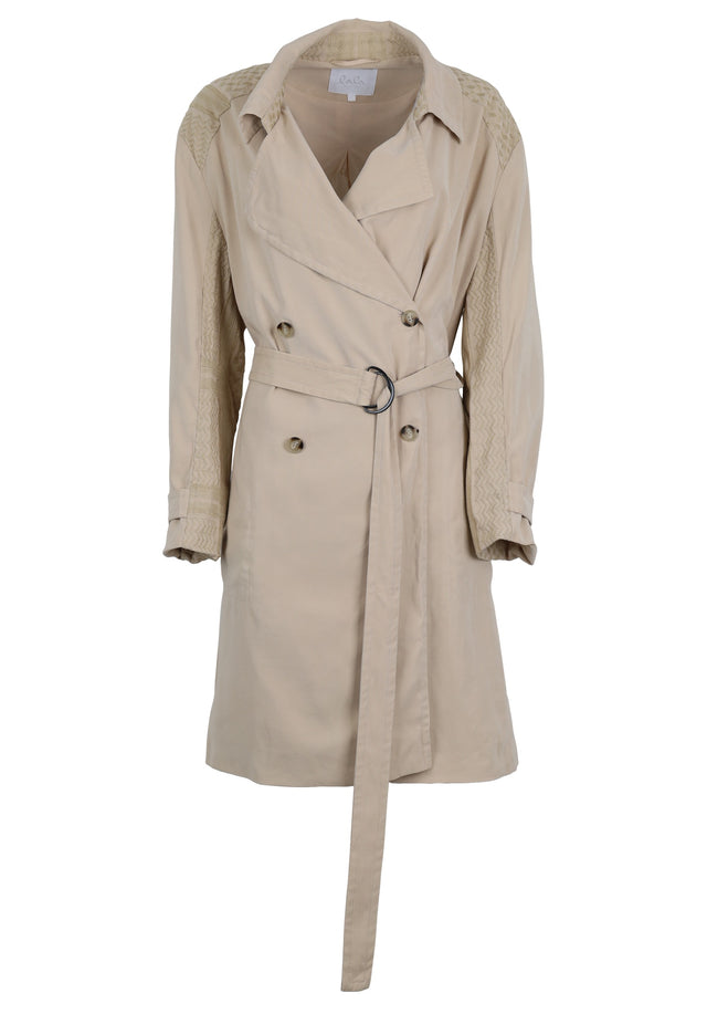 Pre-loved Coat Cleo - XS Kufiya Embriodery - A lightweight trench coat in soft beige made of modal... - 1/1