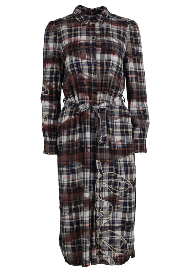 Pre-loved Dress Delvin - L tiger on check - This shirt dress has a feminine look with a modern... - 1/1