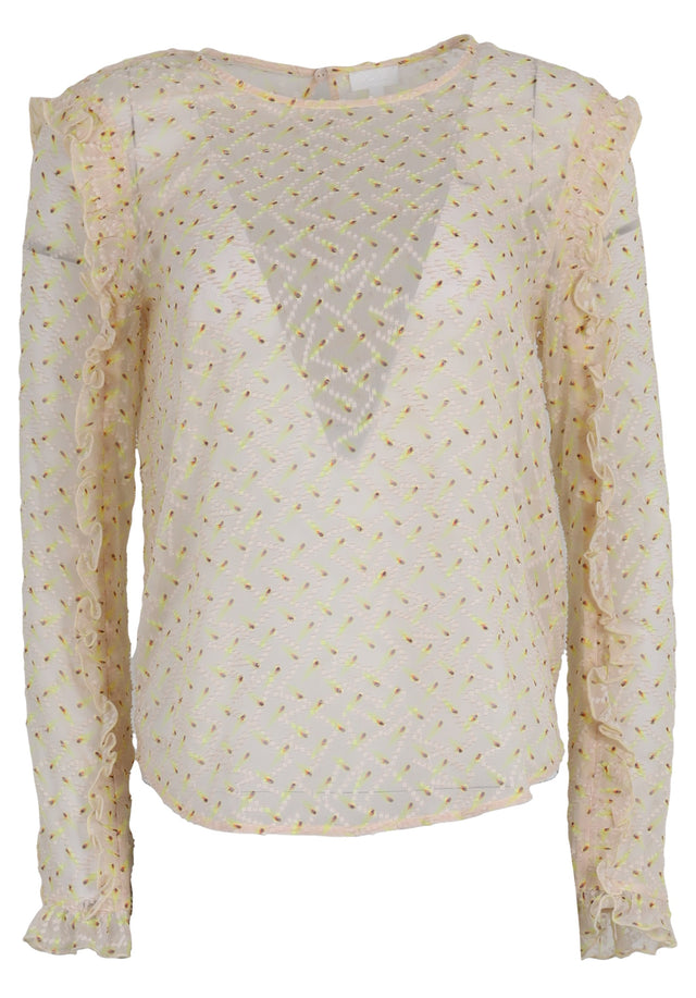 Pre-loved Top Tilly - M Kufiya Comet Yellow - A feminine t-shirt-top made of a soft silk and cotton... - 1/1