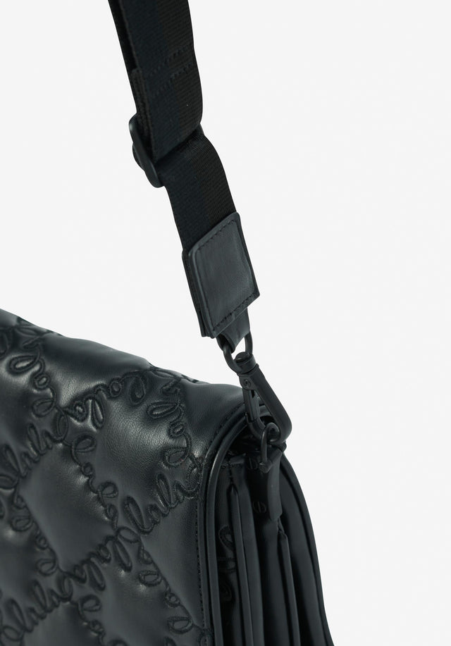 Shoulderbag Mauvi lalagram black - An artful lala Berlin monogram is embroidered on the quilted... - 4/6