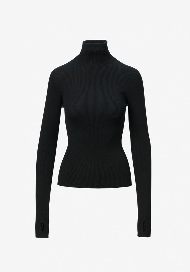 Jumper Kalliopi black - Comfortable luxury. Kalliopi is a seamless turtleneck jumper made of... - 5/5