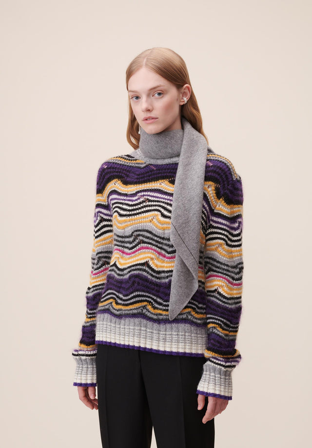 Triangle Solid Logo M City Middlegrey melange - A new take on our luxuriosly soft, triangle shaped cashmere... - 1/4