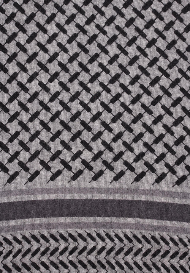 Triangle Trinity Classic L City Middlegrey melange - A large luxuriosly soft, triangle shaped cashmere scarf, featuring a... - 3/5