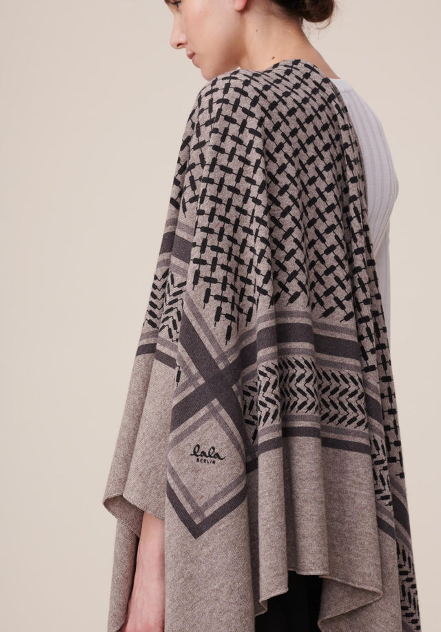 Triangle Trinity Classic L Stradivari Dark brown melange - A large luxuriosly soft, triangle shaped cashmere scarf, featuring a... - 2/4