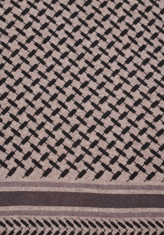 Triangle Trinity Classic L Stradivari Dark brown melange - A large luxuriosly soft, triangle shaped cashmere scarf, featuring a... - 3/4