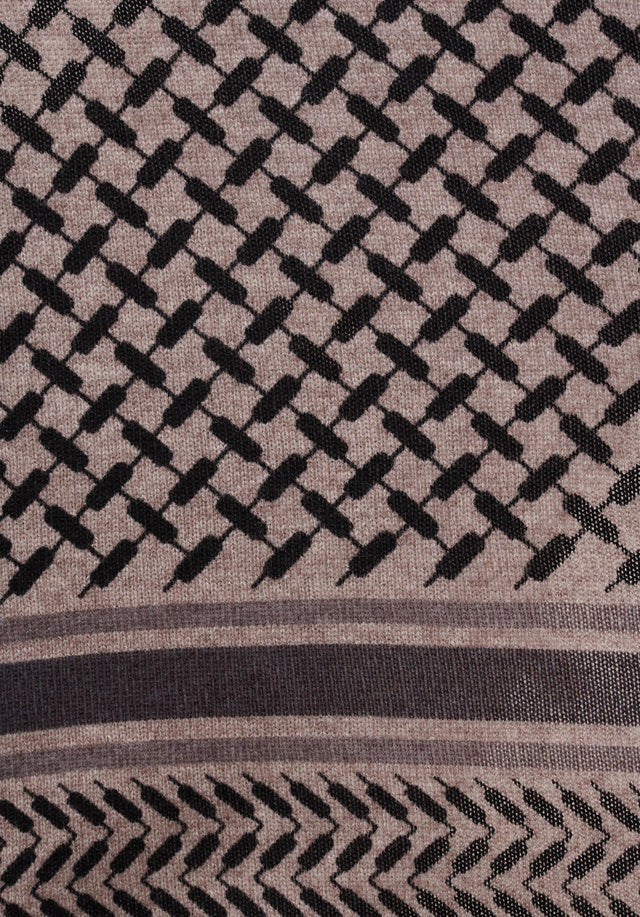 Triangle Trinity Classic M Stradivari Dark brown melange - A luxuriosly soft, triangle shaped cashmere scarf, featuring a classic... - 4/6