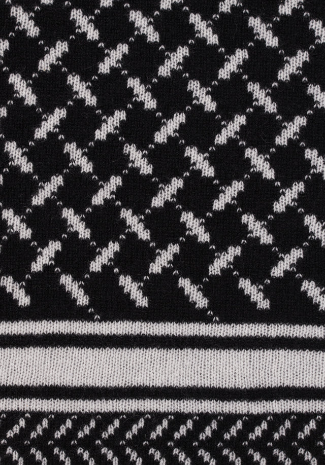 Blanket Trinity Classic Nero Alabastro - A soft and luxurious cashmere blanket with a jaquard pattern... - 9/11