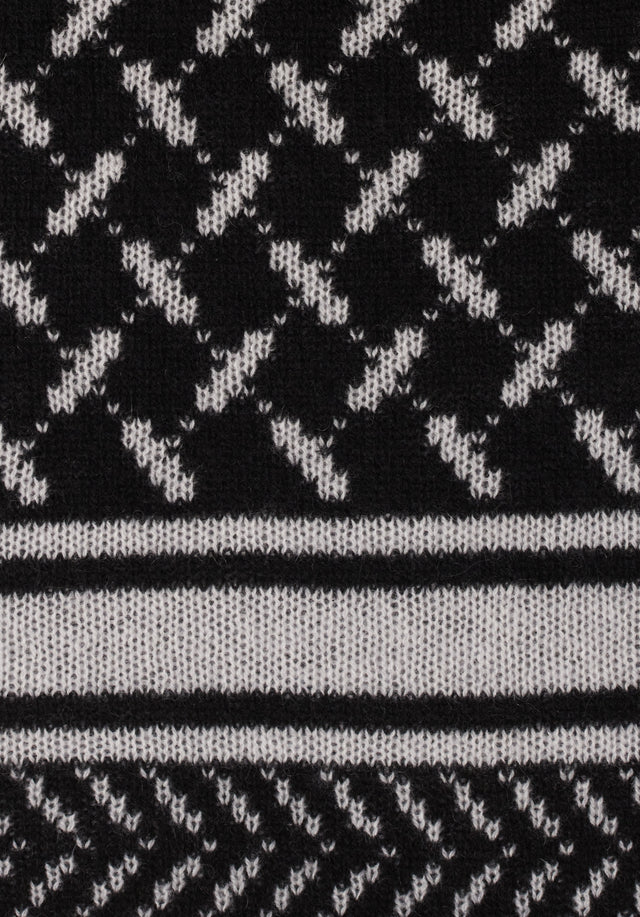 Cushion Trinity Classic Nero Alabastro - A soft and luxurious cashmere pillow with a black and... - 4/6