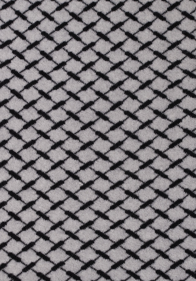 Poncho Trinity Classic Nero Alabastro - A luxurious cashmere poncho with a jaquard pattern in black... - 7/9