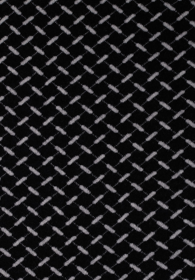Poncho Trinity Classic Nero Alabastro - A luxurious cashmere poncho with a jaquard pattern in black... - 6/9