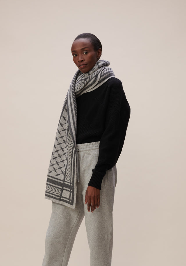 Scarf Chuck Lubecca Flanella - A soft cashmere scarf with an elaborate jaquard knitting technique... - 3/8