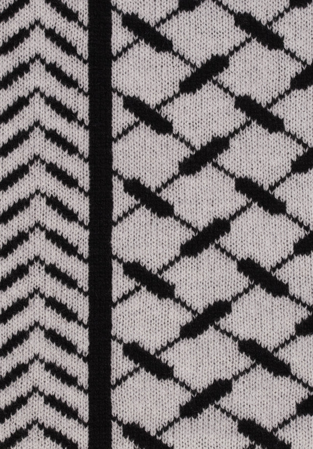 Scarf Chuck Nero Alabastro - A soft cashmere scarf with an elaborate jaquard knitting technique... - 6/7