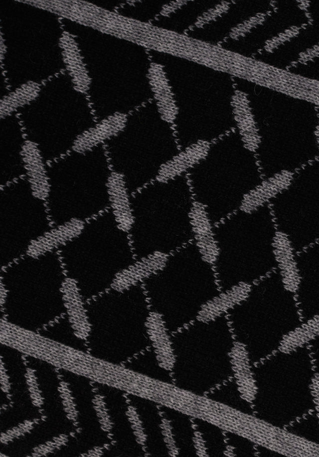 Scarf Chuck Nero City - A soft cashmere scarf with an elaborate jaquard knitting technique... - 6/6