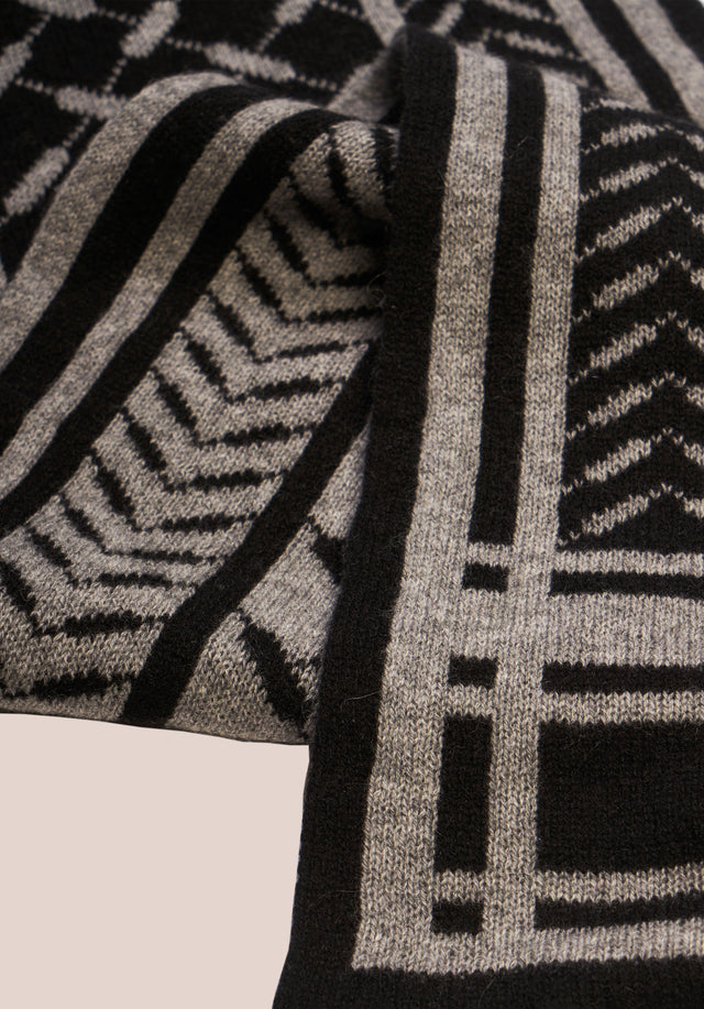 Scarf Chuck Nero City - A soft cashmere scarf with an elaborate jaquard knitting technique... - 5/6