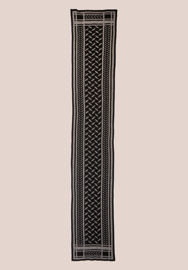 Scarf Chuck Nero City - A soft cashmere scarf with an elaborate jaquard knitting technique... - 4/6