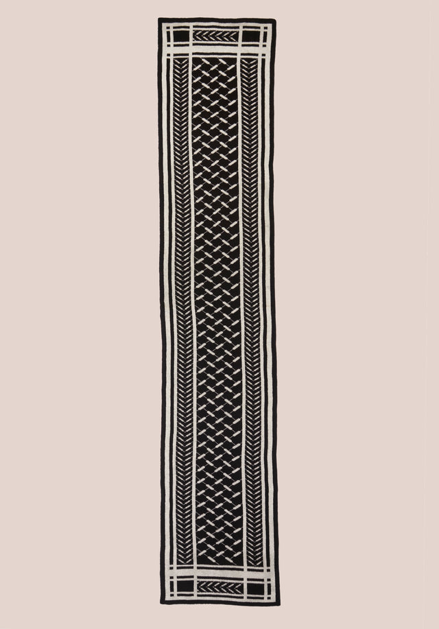 Scarf Chuck Nero Alabastro - A soft cashmere scarf with an elaborate jaquard knitting technique... - 7/7