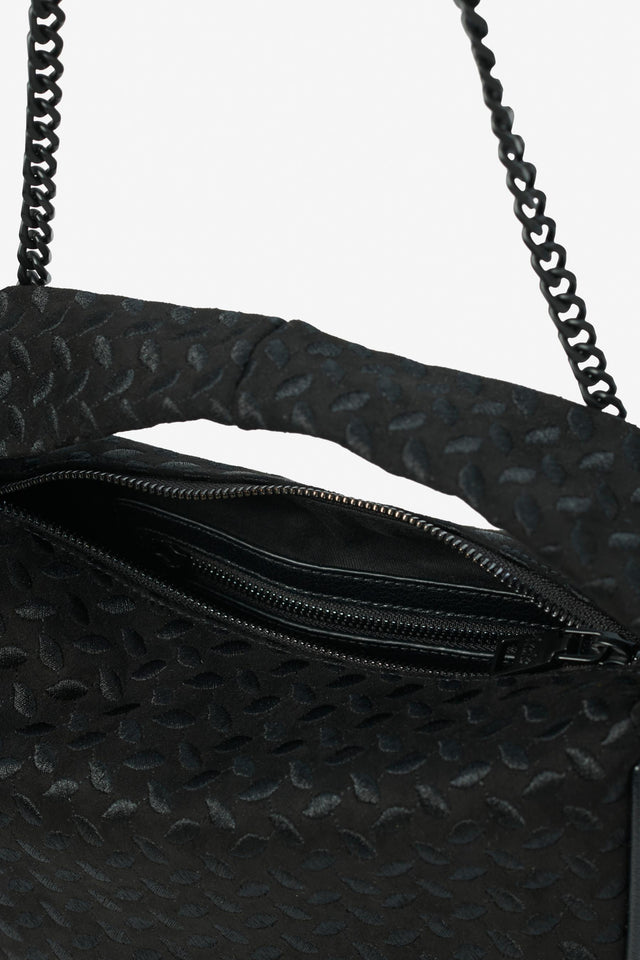 Small Handbag Merve heritage suede black - This cushiony handbag is made from soft vegan suede and... - 5/6