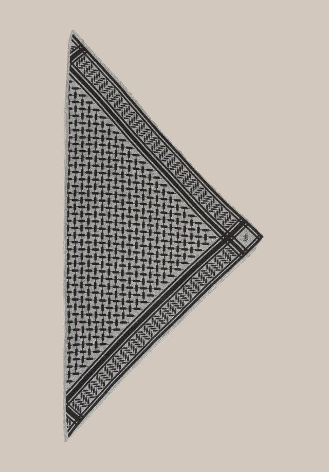 Triangle Trinity Classic S City Middlegrey melange - A luxuriosly soft, triangle shaped cashmere scarf, featuring a classic... - 4/4