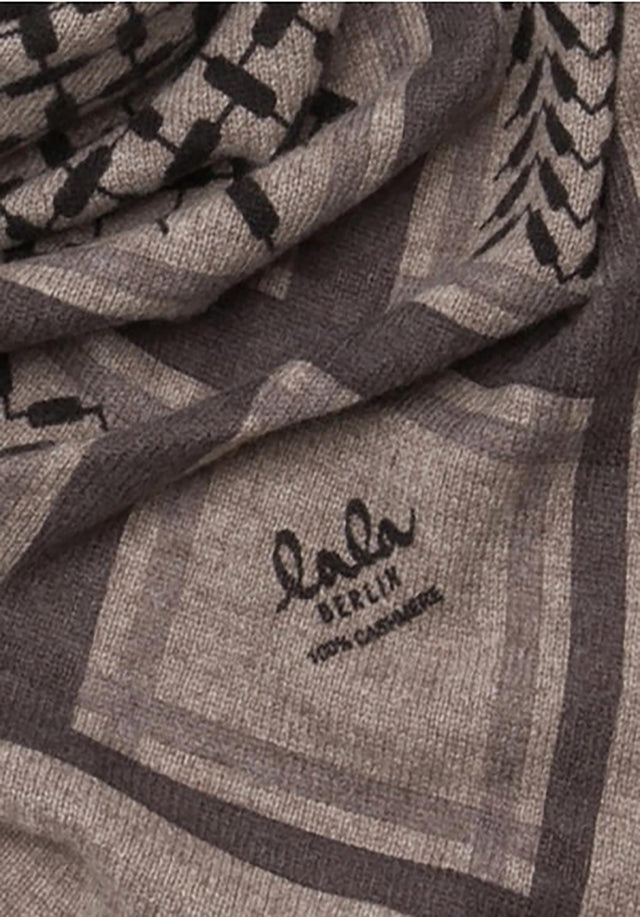 Triangle Trinity Classic M Stradivari Dark brown melange - A luxuriosly soft, triangle shaped cashmere scarf, featuring a classic... - 5/6