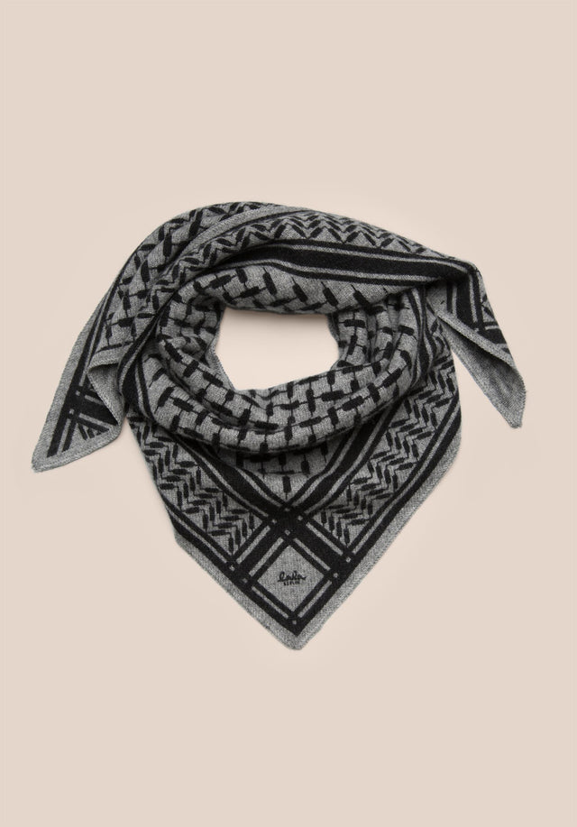 Triangle Trinity Classic S City Middlegrey melange - A luxuriosly soft, triangle shaped cashmere scarf, featuring a classic... - 2/4