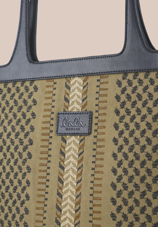 Tote Carmela X-Stitch Camel X-Stitch - An elegant tote bag made of canvas, finished with high... - 4/6