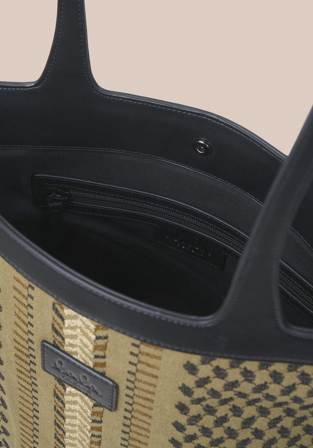 Tote Carmela X-Stitch Camel X-Stitch - An elegant tote bag made of canvas, finished with high... - 5/6