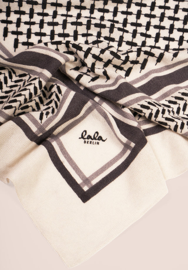 Triangle Trinity Classic M Alabastro off-white - A luxuriosly soft, triangle shaped cashmere scarf, featuring a classic... - 4/5