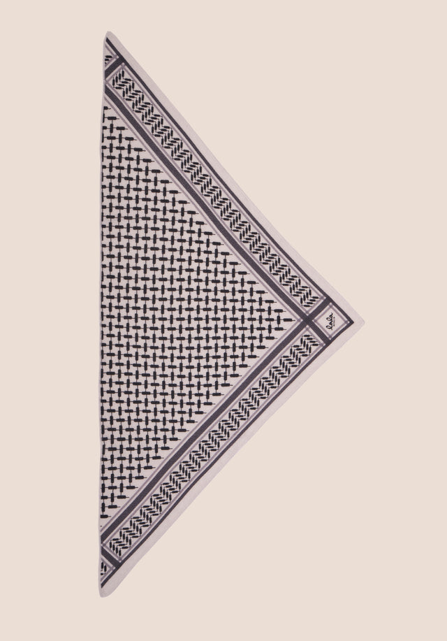 Triangle Trinity Classic S Alabastro off-white - A luxuriosly soft, triangle shaped cashmere scarf, featuring a classic... - 3/4
