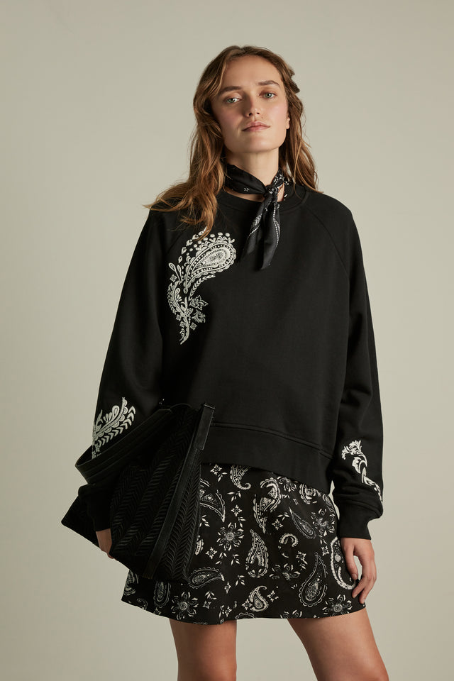 Sweatshirt Ijora paisley black - A classic sweatshirt with an upgrade. The design features raglan... - 2/4