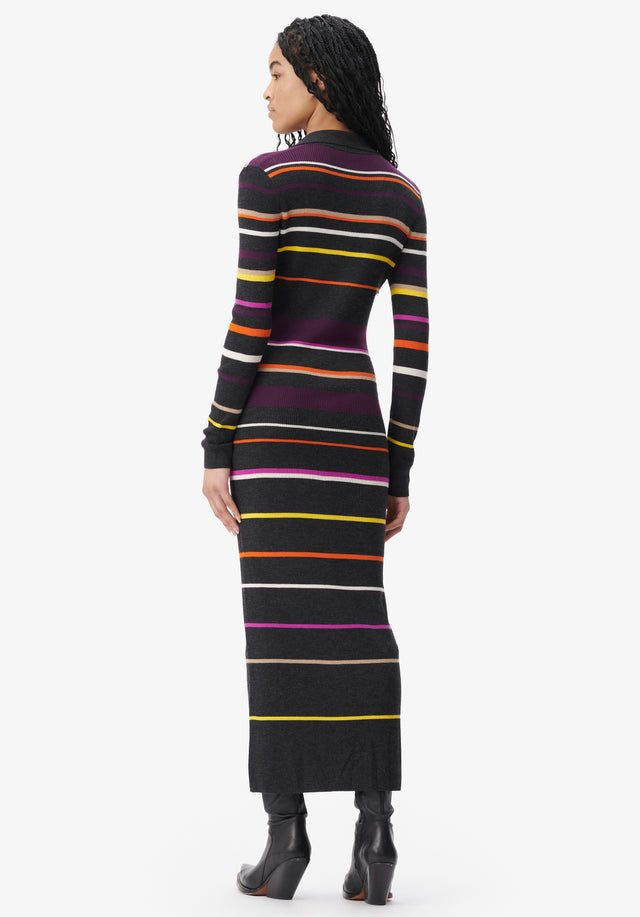 Cardigan Kalliani multicolor stripes on knit - black - Stripes with sophistication. With a comfortable handfeel, Cardigan Kalliani is... - 3/5