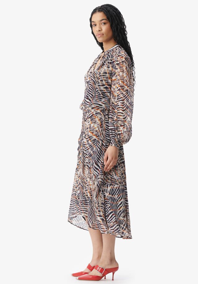 Dress Delio zebra shibori - A feminine aesthetic mixed with a bold print. With sheer... - 2/6