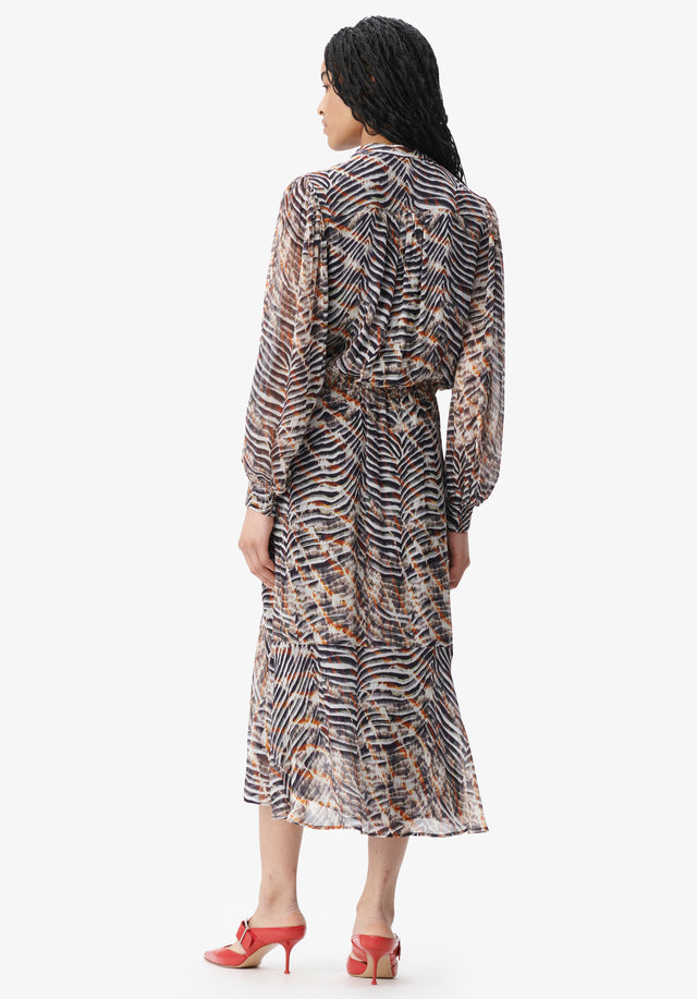 Dress Delio zebra shibori - A feminine aesthetic mixed with a bold print. With sheer... - 3/6