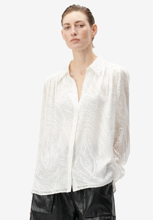 Blouse Bling white - In lightweight crepe de chine, this crisp white shirt blouse...
