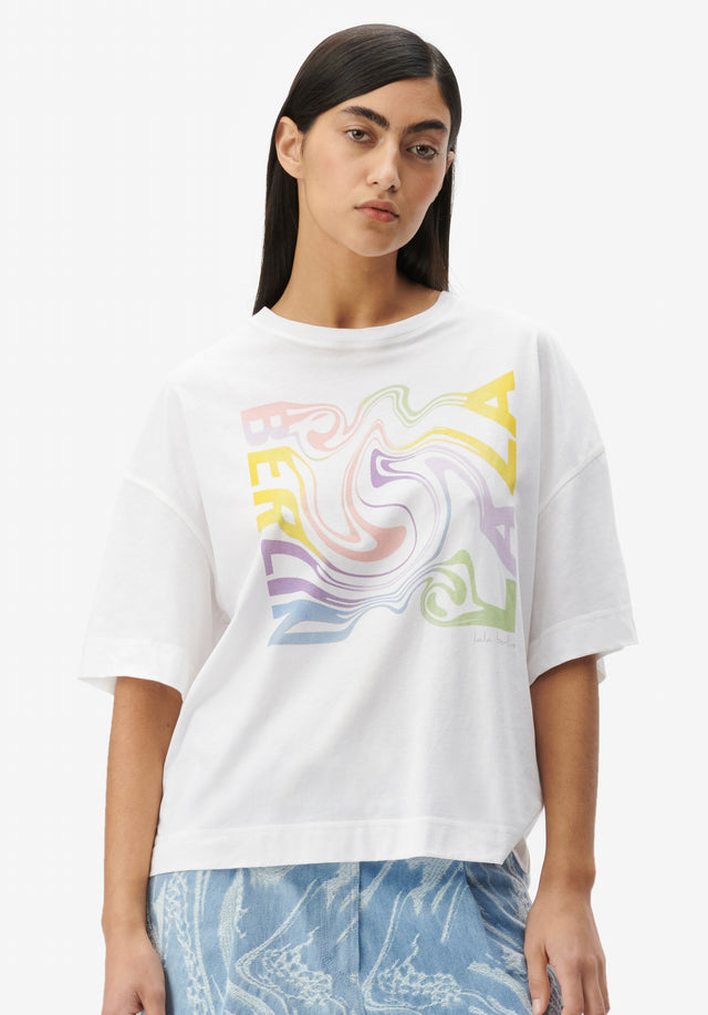 T-shirt Creo Swirl white - Featuring a swirly print in rainbowy pop colors, Creo's cotton...
