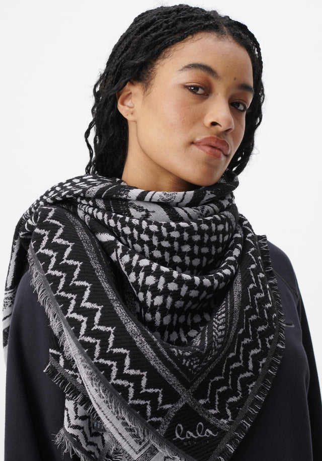 Scarf Anais zebra swirl black - Anais is a large cube adorned with an intricately crafted... - 2/4