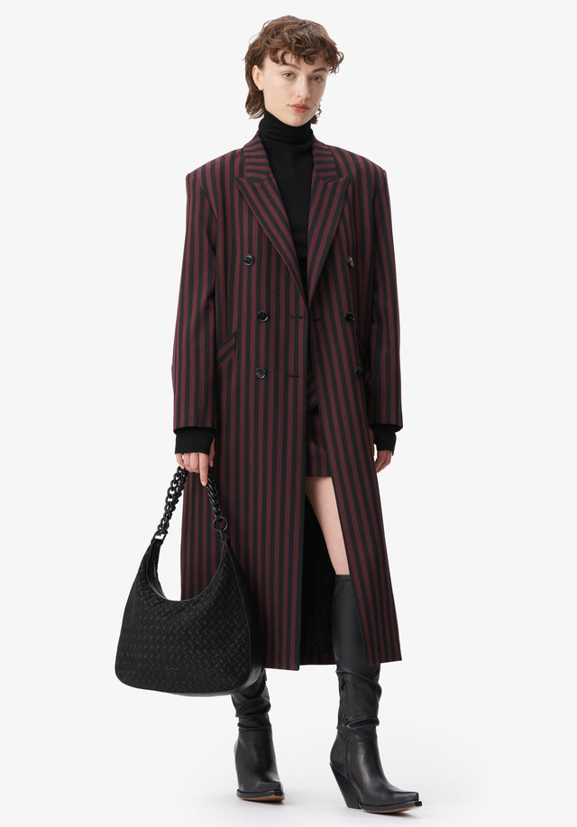 Shoulderbag Marta heritage suede black - An elegant double chain shoulderbag in soft vegan suede offers... - 2/6