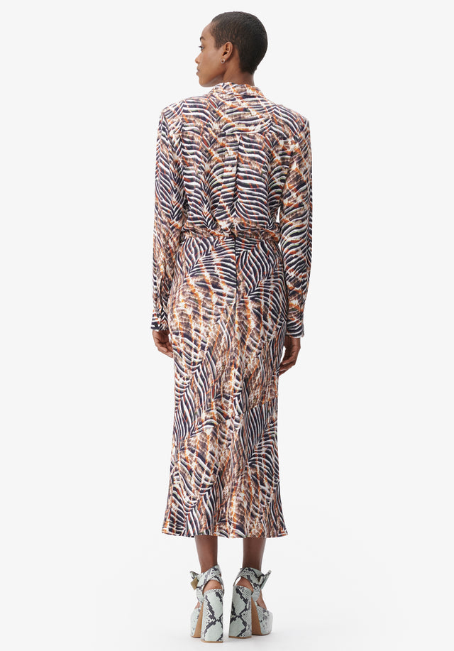 Skirt Sasa zebra shibori - We've adorned a feminine satin viscose skirt with our gorgeous... - 3/5