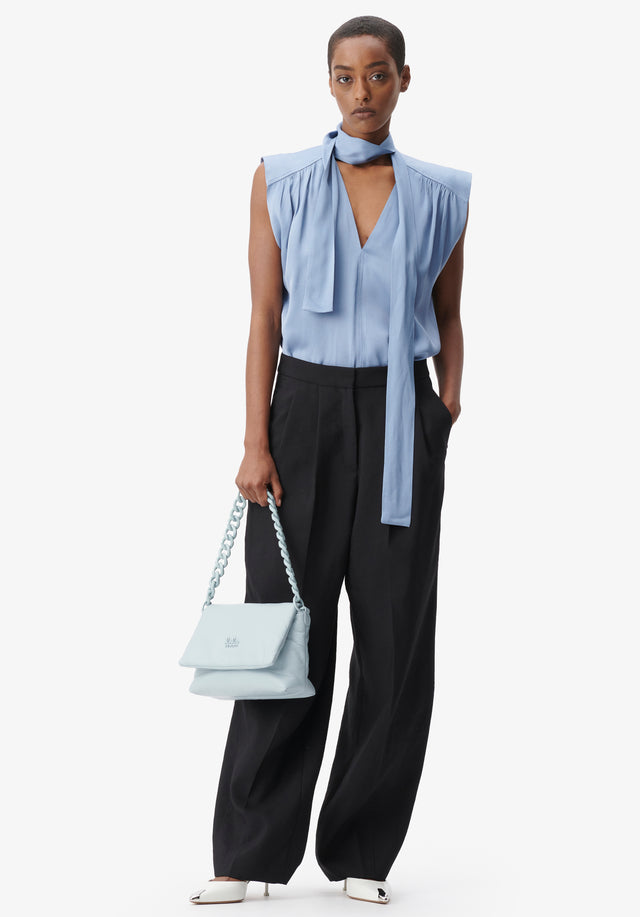 Top Tracey faded denim - A monochrome blouse made of liquid satin viscose, caressing you... - 5/6