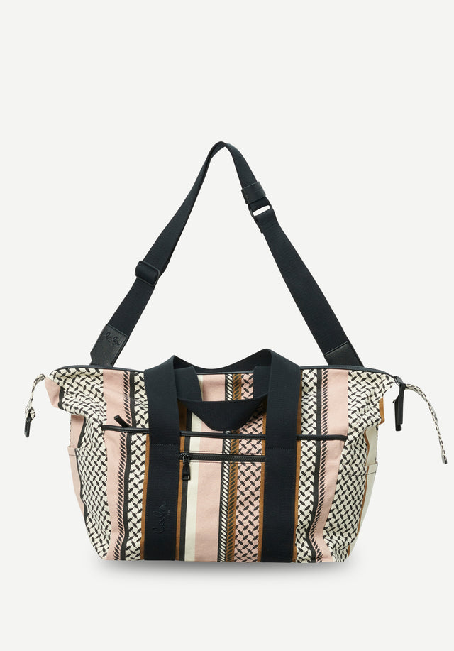 Big Bag Muriel multicolor rose - Muriel in a block Stripe design, inspired by the fall/winter...
